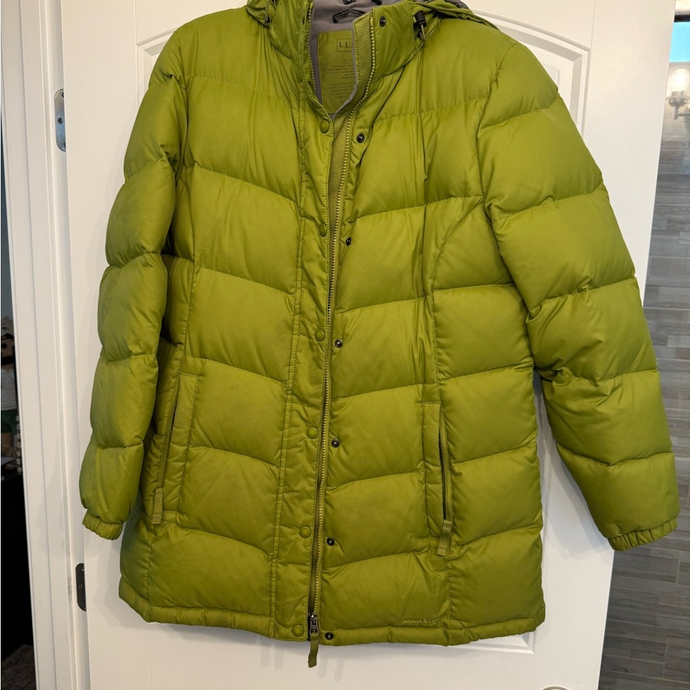 L.L. Bean Lime Green Puffer Coat